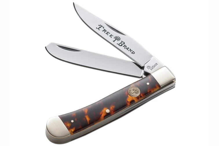 Boker Trapper - Tortoise Acrylic 1 Boker Trapper - Tortoise Acrylic