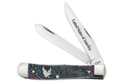 Case Trapper Smooth Color Wash Bone - US Veterans Embellished