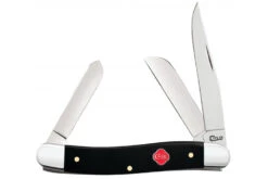 Case Medium Stockman Black Synthetic - Quatrefoil Shield