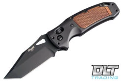 Hogue Sig K320 AXG Classic - Black Tanto Blade - Matte Black Aluminum & Walnut Wood Inse…