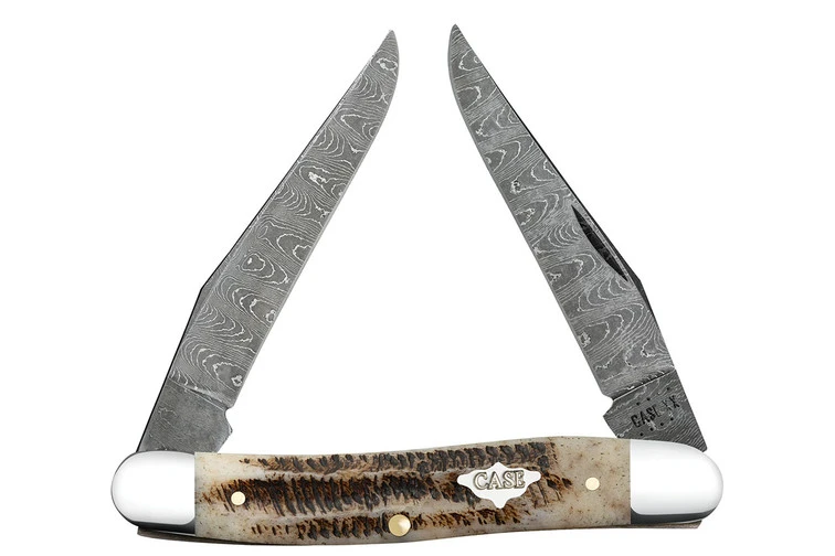 Case Muskrat - Vintage Bone - Damascus 1 Case Muskrat - Vintage Bone - Damascus
