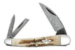 Case Seahorse Whittler - Vintage Bone - Damascus