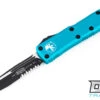 Microtech 231-2TQ UTX-85 S/E - Turquoise Handle - Partial Serrations - Black Blade