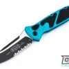 Microtech 160A-2TQ SOCOM Elite S/E - Turquoise Handle - Partial Serrations - Black Blad…