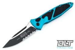 Microtech 160A-2TQ SOCOM Elite S/E - Turquoise Handle - Partial Serrations - Black Blad…