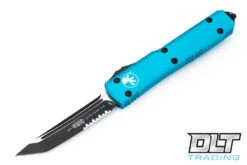 Microtech 123-2TQ Ultratech T/E - Turquoise Handle - Contoured - Partial Serrations - …