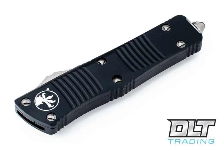 Microtech 138-12 Troodon D/E - Black Handle - Full Serrations - Stonewash Blade 4 Microtech 138-12 Troodon D/E - Black Handle - Full Serrations - Stonewash Blade - Image 4