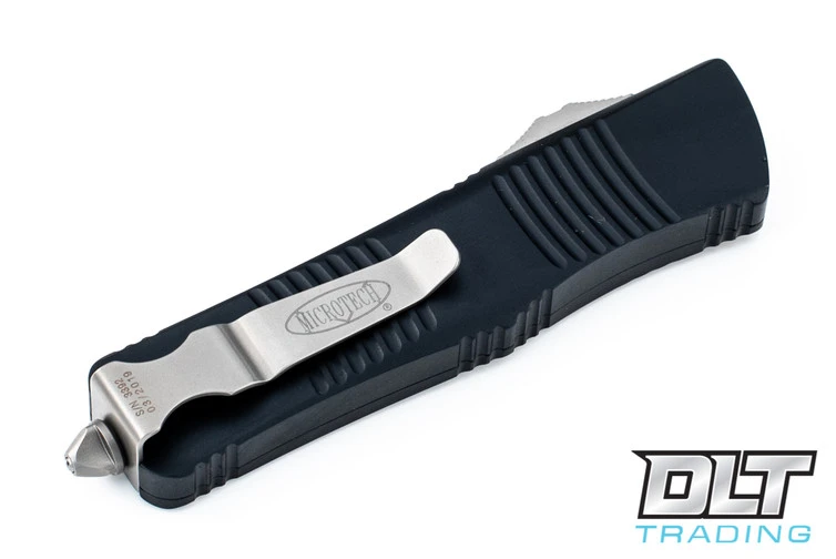 Microtech 138-12 Troodon D/E - Black Handle - Full Serrations - Stonewash Blade 5 Microtech 138-12 Troodon D/E - Black Handle - Full Serrations - Stonewash Blade - Image 5