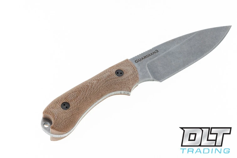 Bradford Guardian 3 Magnacut - 3D Natural Micarta - Saber Grind - Stonewashed 2 Bradford Guardian 3 Magnacut - 3D Natural Micarta - Saber Grind - Stonewashed - Image 2
