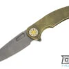 Curtiss F3 Large Flipper - Wharncliffe MagnaCut - Yellow Design Titanium - Yellow & Poli…