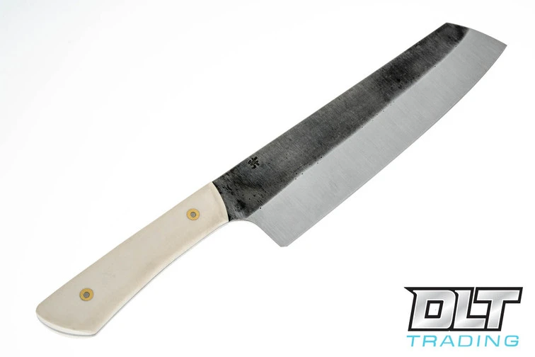 Edge Knife Works 8" Nakiri - White Linen Micarta 2 Edge Knife Works 8" Nakiri - White Linen Micarta - Image 2