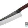 Edge Knife Works 7" Asian Chef - Burgundy Burlap #1