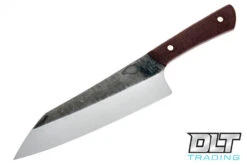 Edge Knife Works 7" Asian Chef - Burgundy Burlap #1