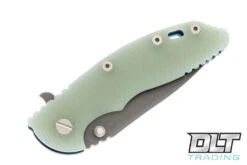 Hinderer 3.5" XM-18 No Choil Slicer 20CV - Battle Blue Anodized - Translucent Green G-10 -Knife Online Shop hinderer 20923111 12580.1677684811