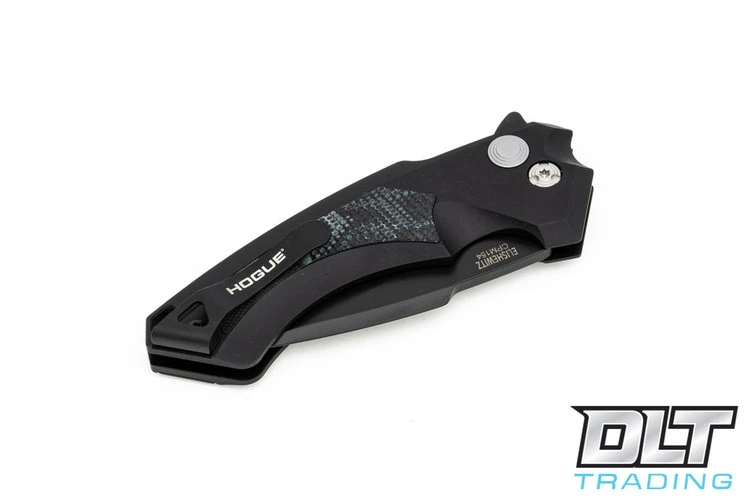 Hogue X5 Flipper 3.5" Spear Point - Black Aluminum - G-Mascus Black Inlay - Black Blade 5 Hogue X5 Flipper 3.5" Spear Point - Black Aluminum - G-Mascus Black Inlay - Black Blade - Image 5