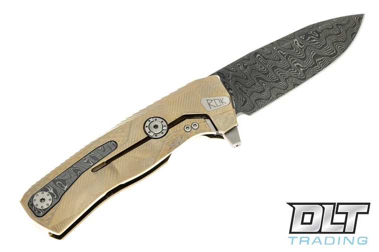 LionSteel ROK - Damascus - Gold Titanium 2 LionSteel ROK - Damascus - Gold Titanium - Image 2