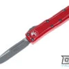 Microtech 231-10DRD UTX-85 S/E - Distressed Red Handle - Apocalyptic Blade