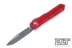 Microtech 231-10DRD UTX-85 S/E - Distressed Red Handle - Apocalyptic Blade
