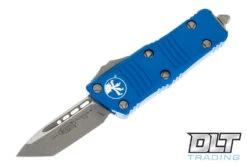 Microtech 240-10APBL Mini Troodon T/E - Blue Handle - Apocalyptic Blade
