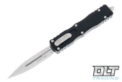 Microtech 225-10 Dirac D/E - Black Handle - Stonewashed Blade
