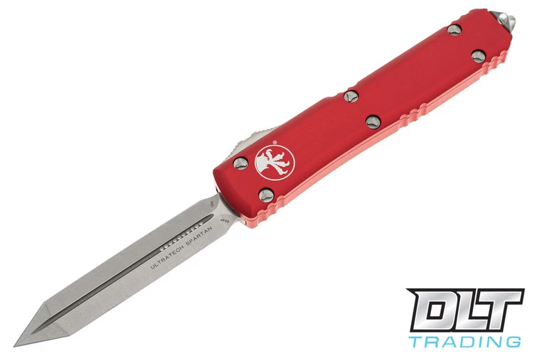 Microtech 223-10RD Ultratech Spartan - Red Handle - Stonewashed Blade 1 Microtech 223-10RD Ultratech Spartan - Red Handle - Stonewashed Blade
