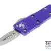 Microtech 238-10PU Mini Troodon D/E - Purple Handle - Stonewashed Blade