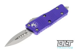 Microtech 238-10PU Mini Troodon D/E - Purple Handle - Stonewashed Blade