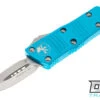 Microtech 238-4TQ Mini Troodon D/E - Turquoise Handle - Satin Blade