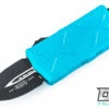 Microtech 157-1TQ Excocet - Turquoise Handle - Black Blade