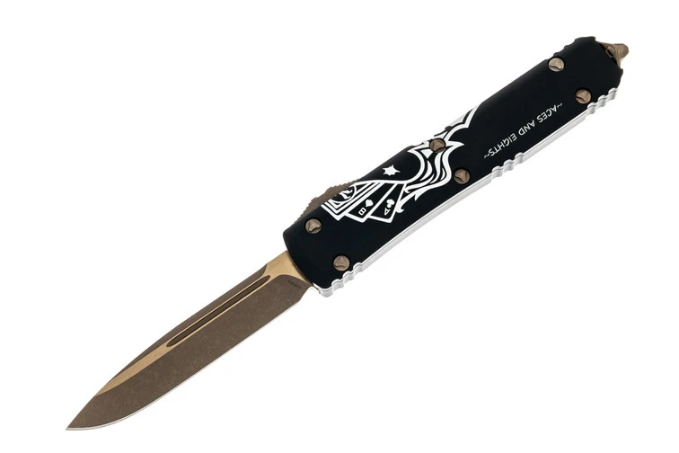 Microtech 121-13DMS Ultratech S/E - Black Handle - Bronze Apocalyptic Blade - Deadman's … 1 Microtech 121-13DMS Ultratech S/E - Black Handle - Bronze Apocalyptic Blade - Deadman's …
