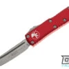 Microtech 233-10RD UTX-85 T/E - Red Handle - Stonewashed Blade