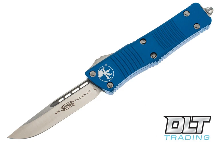 Microtech 139-4BL Troodon S/E - Blue Handle - Satin Blade 1 Microtech 139-4BL Troodon S/E - Blue Handle - Satin Blade
