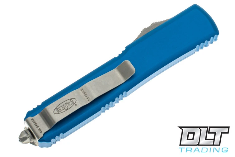 Microtech 120-10BL Ultratech Bayonet - Blue Handle - Stonewashed Blade 4 Microtech 120-10BL Ultratech Bayonet - Blue Handle - Stonewashed Blade - Image 4