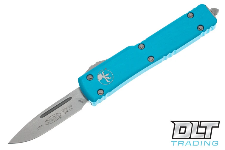Microtech CA148-10TQ UTX-70 S/E - Turquoise Handle - Stonewashed Blade 1 Microtech CA148-10TQ UTX-70 S/E - Turquoise Handle - Stonewashed Blade