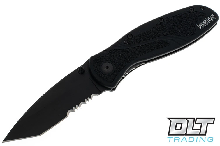Kershaw Ken Onion Blur - Black Tanto Blade - Partially Serrated 1 Kershaw Ken Onion Blur - Black Tanto Blade - Partially Serrated