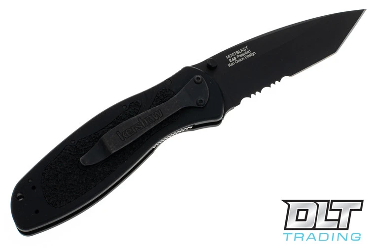 Kershaw Ken Onion Blur - Black Tanto Blade - Partially Serrated 2 Kershaw Ken Onion Blur - Black Tanto Blade - Partially Serrated - Image 2