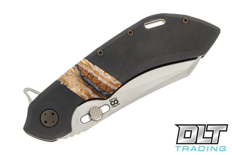 Olamic Cutlery Wayfarer 247 Wharning - Satin Blade - Dark Blasted - Mammoth Molar Stripe… 4 Olamic Cutlery Wayfarer 247 Wharning - Satin Blade - Dark Blasted - Mammoth Molar Stripe… - Image 4