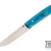 Sliwkosky Full Tang Puukko - Blue Karelian Birch - Toxic Green Liners