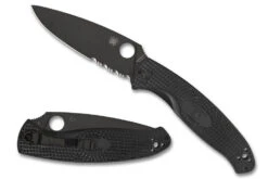 Spyderco Resilience Lightweight - Black - Black Blade - Partially Serrated